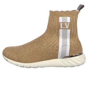 Louis Vuitton Gold High-Top Aftergame Sock Sneakers